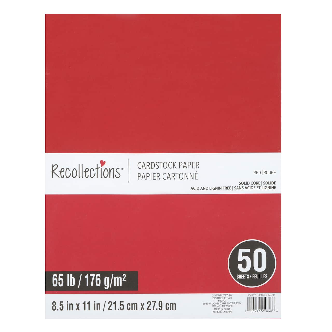 8.5&#x22; x 11&#x22; Cardstock Paper by Recollections&#x2122;, 50 Sheets